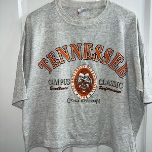 Rare Vintage 90s University of Tennessee Cropped T-Shirt Vols Made in USA